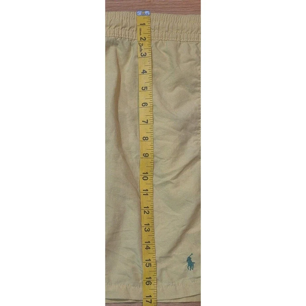 Polo Ralph Lauren Swim Trunks Mens Medium Yellow Green Pony Mesh Lined